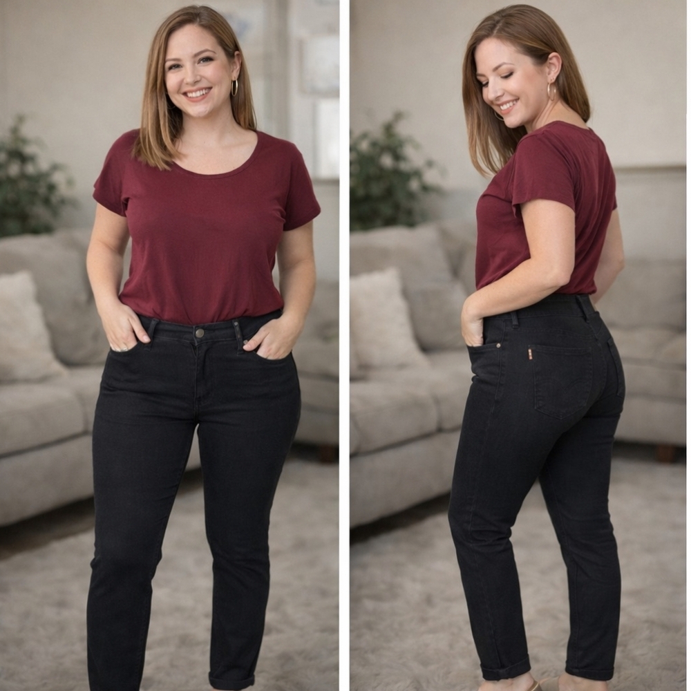Classic Levi Black Straight Leg Women's Jeans